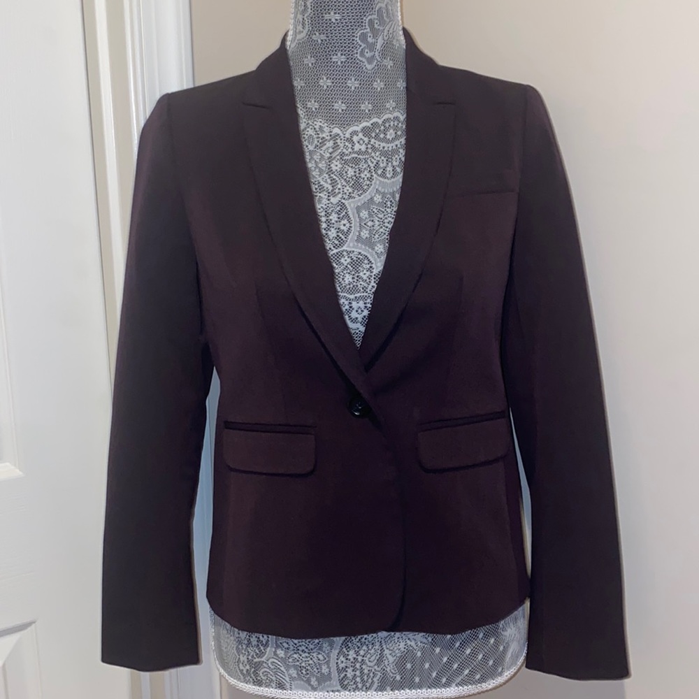 Loft plum one button blazer 0P